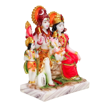 VIVARS HOME Marble Dust Lord Shiv Parvati Statue-3