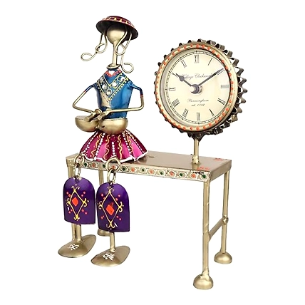 VIVARS HOME Decorative Table Clock with Beautiful Lady-2