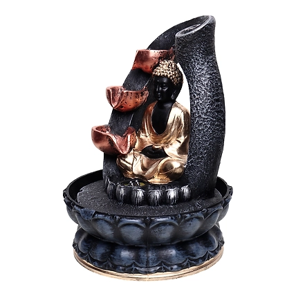 VIVARS HOME Resin Buddha Water Fountain With Led Light 3-Tier-2