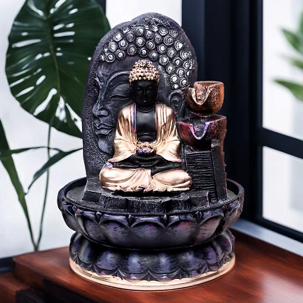 VIVARS HOME Indoor Fountain Buddha with LED Light Indoor Water-12441582