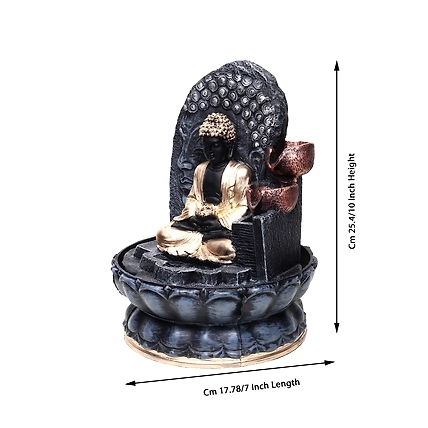 VIVARS HOME Indoor Fountain Buddha with LED Light Indoor Water-1