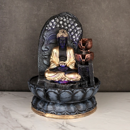 VIVARS HOME Indoor Fountain Buddha with LED Light Indoor Water-4