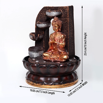 VIVARS HOME Lord Buddha Ji Tabletop Waterfall Fountain Meditation 4-1