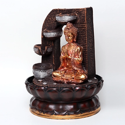 VIVARS HOME Lord Buddha Ji Tabletop Waterfall Fountain Meditation 4-2