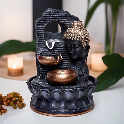 VIVARS HOME Lord Buddha Ji Tabletop Waterfall Fountain Indoor-12441590