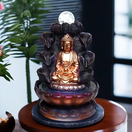 VIVARS HOME Polyresin Indoor Outdoor Water Fountain with LED Lights-12441614