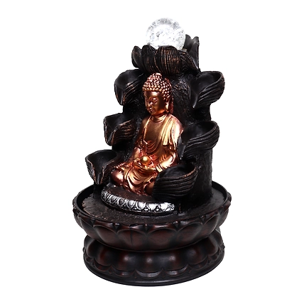 VIVARS HOME Polyresin Indoor Outdoor Water Fountain with LED Lights-2