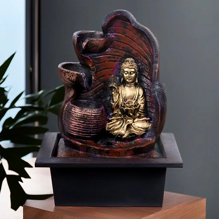 VIVARS HOME Lord Buddha Tabletop Waterfall Fountain-12441620
