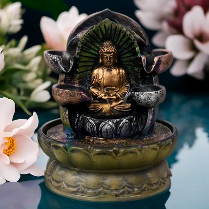 VIVARS HOME Lord Buddha Tabletop Waterfall Fountain-12441634