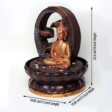 VIVARS HOME Lord Buddha Tabletop Waterfall Fountain Meditation 4 Tier Relaxing-1
