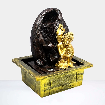 VIVARS HOME Buddha Water Fountain with LED Light Indoor Water Fountain-2