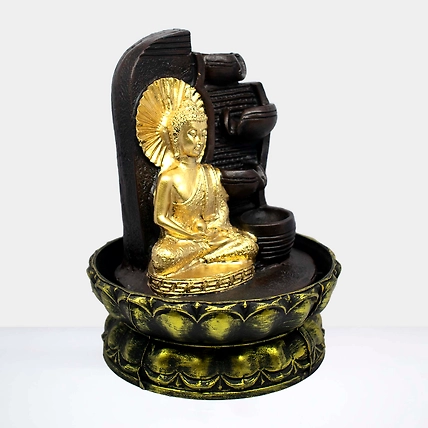 VIVARS HOME Buddha Water Fountain with LED Light 4-Tier-3