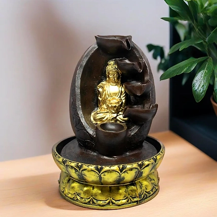 VIVARS HOME Buddha Water Fountain with LED Light 3-Tier-12441648