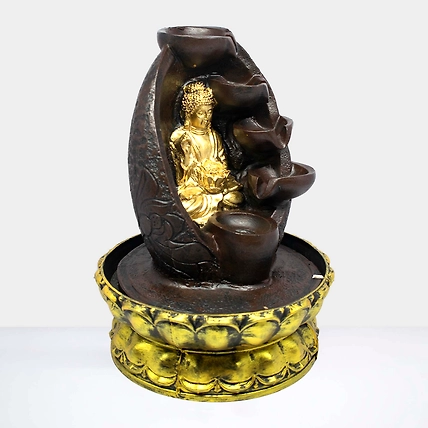 VIVARS HOME Buddha Water Fountain with LED Light 3-Tier-2