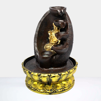 VIVARS HOME Buddha Water Fountain with LED Light 3-Tier-3
