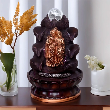 VIVARS HOME Radha Krishna Tabletop Waterfall Fountain Home Decor-12441664