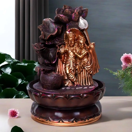 VIVARS HOME Lord Radha-Krishna Ji Tabletop Waterfall Fountain-12441668