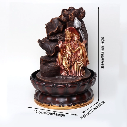 VIVARS HOME Lord Radha-Krishna Ji Tabletop Waterfall Fountain-1