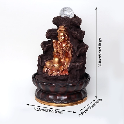 VIVARS HOME Lord Shiva Tabletop Waterfall Fountain-1