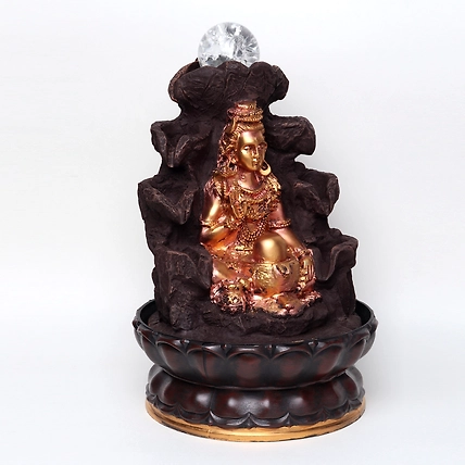 VIVARS HOME Lord Shiva Tabletop Waterfall Fountain-3