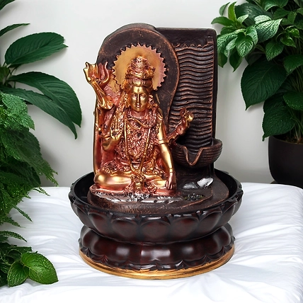 VIVARS HOME Lord Shiva Ji Tabletop Waterfall Fountain-12441690