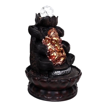VIVARS HOME Ganesha Water Fountain with LED Lights for Home Decor-2