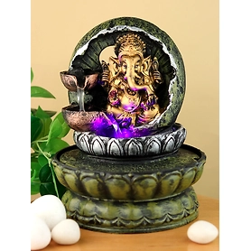 VIVARS HOME Decorative Ganesha Water Fountain with LED Light for Living Room