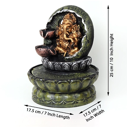 VIVARS HOME Decorative Ganesha Water Fountain with LED Light for Living Room-1