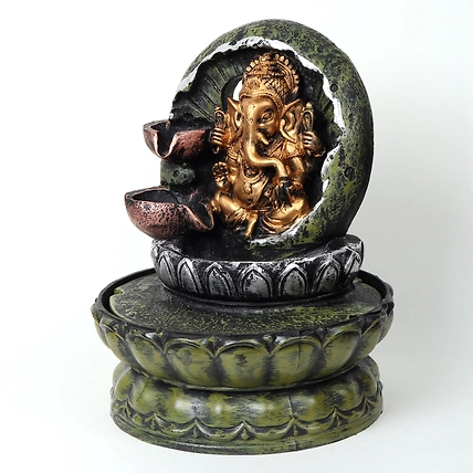 VIVARS HOME Decorative Ganesha Water Fountain with LED Light for Living Room-2