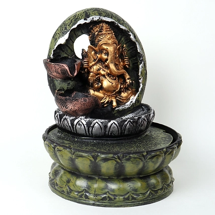 VIVARS HOME Decorative Ganesha Water Fountain with LED Light for Living Room-3