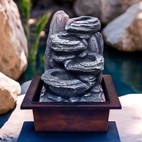 VIVARS HOME Tabletop Water Fountain, Environmental Resin Meditation