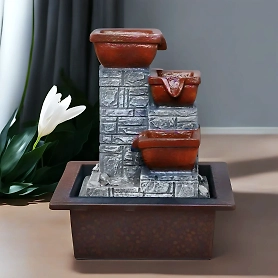 VIVARS HOME Indoor Tabletop Fountain Water Fountain with LED Light