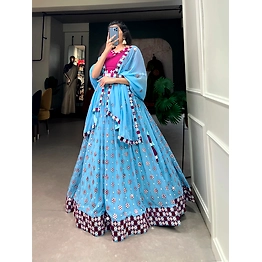 Mirror Work Georgette Lehenga Choli Set