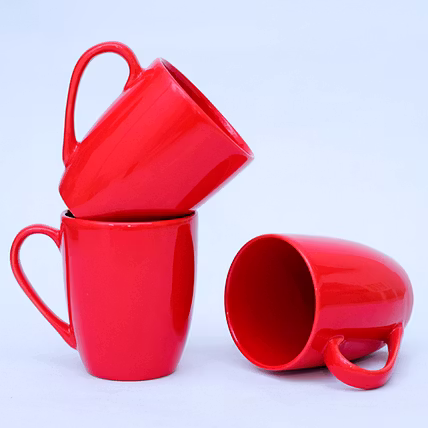 Ceramic Coral Red Coffee Mug | Tea Cup - 400ml-3