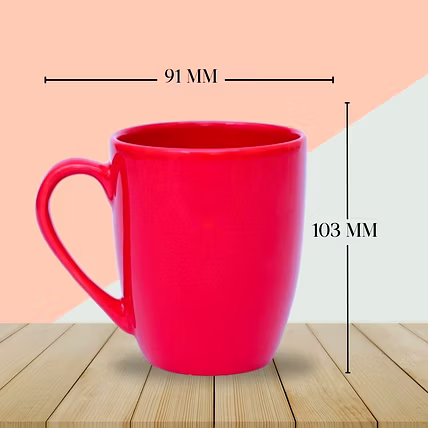 Ceramic Coral Red Coffee Mug | Tea Cup - 400ml-4