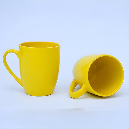 Ceramic Coral Yellow Coffee Mug | Tea Cup - 400ml-2