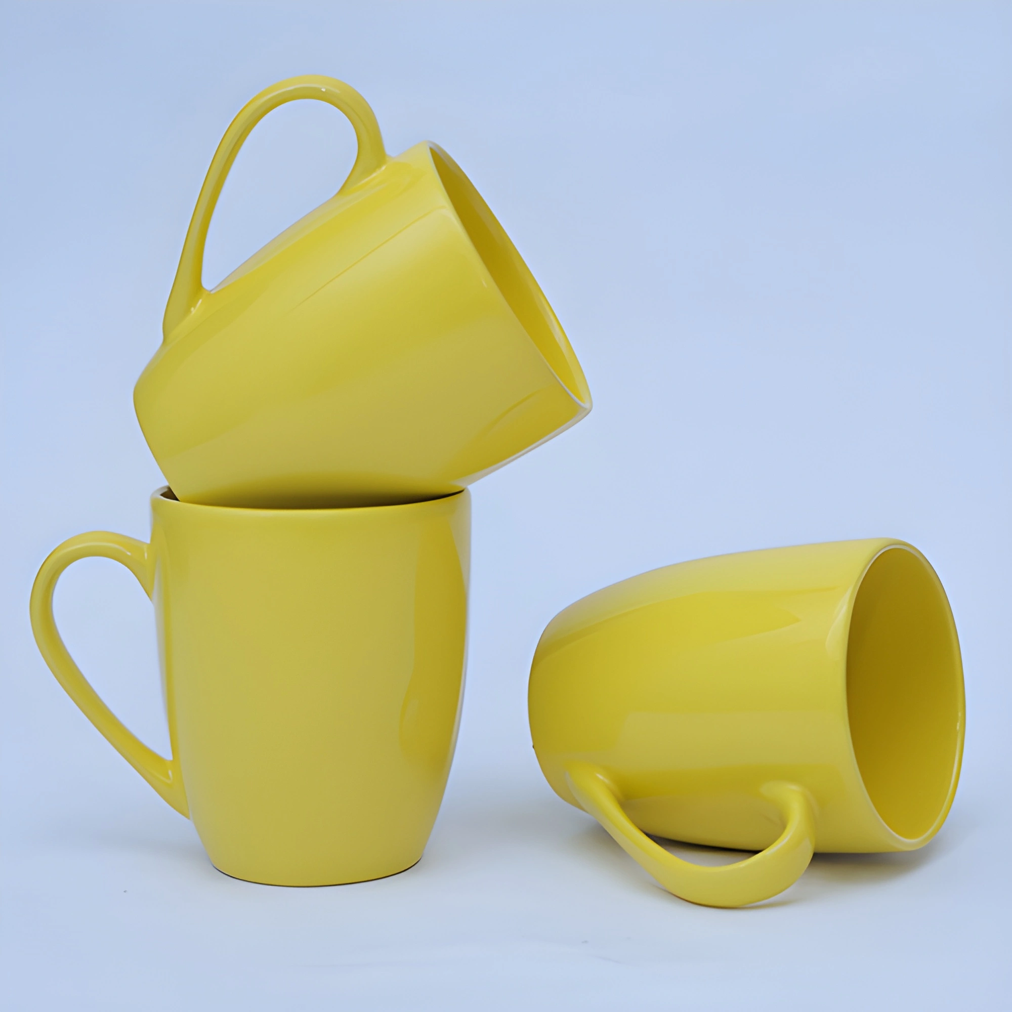 Ceramic Coral Yellow Coffee Mug | Tea Cup - 400ml-3