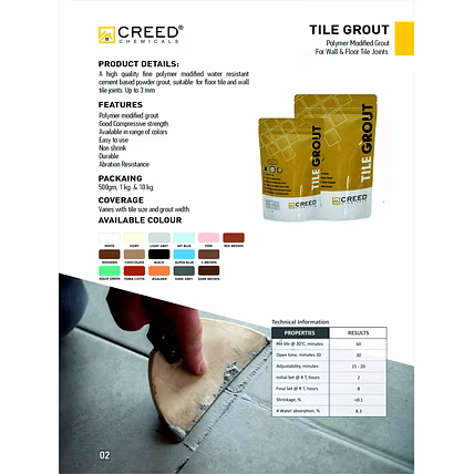 Tile Grout for Perfect Tile Joints (With Range of Colour)-1