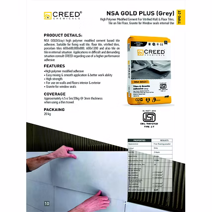 Creed Gold Tile Adhesive – High-Strength Adhesive for Large Tiles &amp; Tile-on-Tile Applications-1