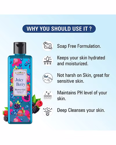 tho essentials Juicy Berry Fusion Ayurvedic Shower Gel  (200 ml)-1