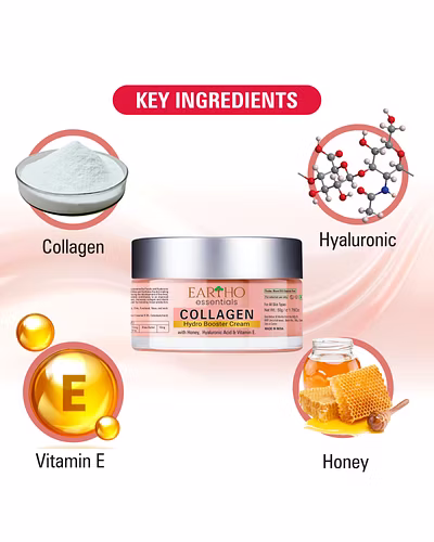 Eartho Essentials Collagen Hydro Booster Cream with Hyaluronic Acid, Honey and Vit-E, 50 Grams-1