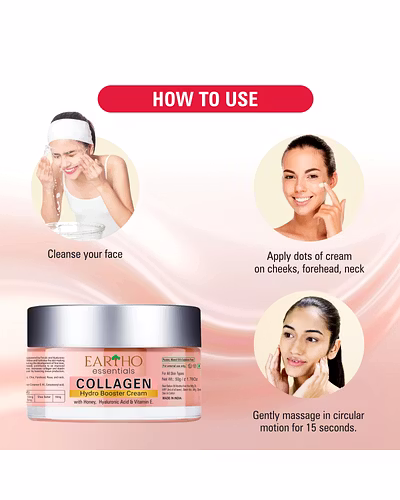 Eartho Essentials Collagen Hydro Booster Cream with Hyaluronic Acid, Honey and Vit-E, 50 Grams-2