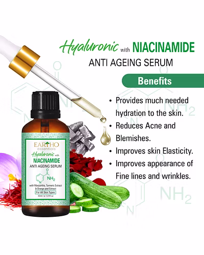 Eartho Essentials Hyaluronic with Niacinamide Anti Ageing Serum 30 ML-3