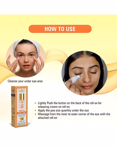Eartho Essentials Under Eye Roll On (with Cucumber Extracts, Kojic Acid and Sweet potato extracts), 15 ML-2