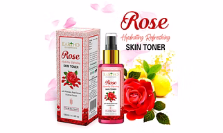 Eartho Essentials Rose Hydrating Refreshing Toner with Rose Ark, Aloevera and Lemon Extract 100ml