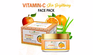 Eartho Essentials Vitamin C Skin Brightening Face Pack with Apple Extract, Aloevera & Saffron Extract 50g