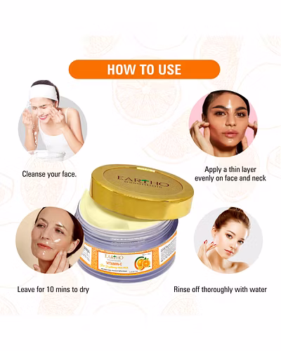 Eartho Essentials Vitamin C Skin Brightening Face Pack with Apple Extract, Aloevera &amp; Saffron Extract 50g-2