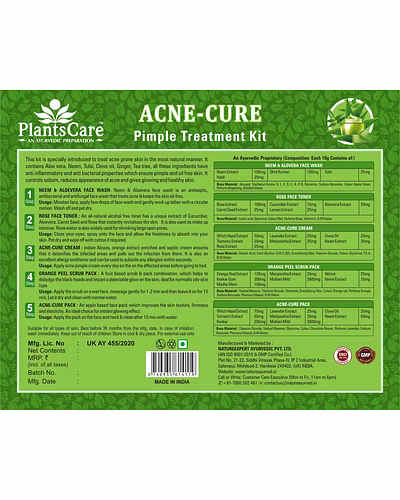 Plants Care Acne cure pimple treatment kit 140+165ml-1