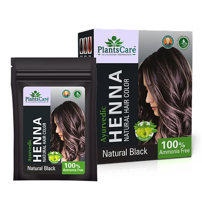 plants care ayurvedic henna natural hair color black 240g
