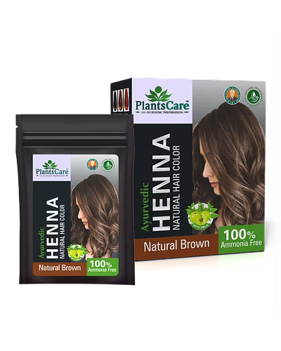 Plants Care Ayurvedic Henna Natural Hair Color Brown 240g-12425790